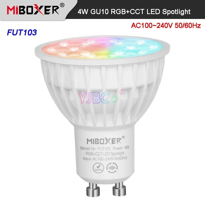 Miboxer 2.4G 4W GU10 RGB + CCT LED ƮƮ FUT103 AC 110V 220V ǳ  , Milight 2.4G RF   